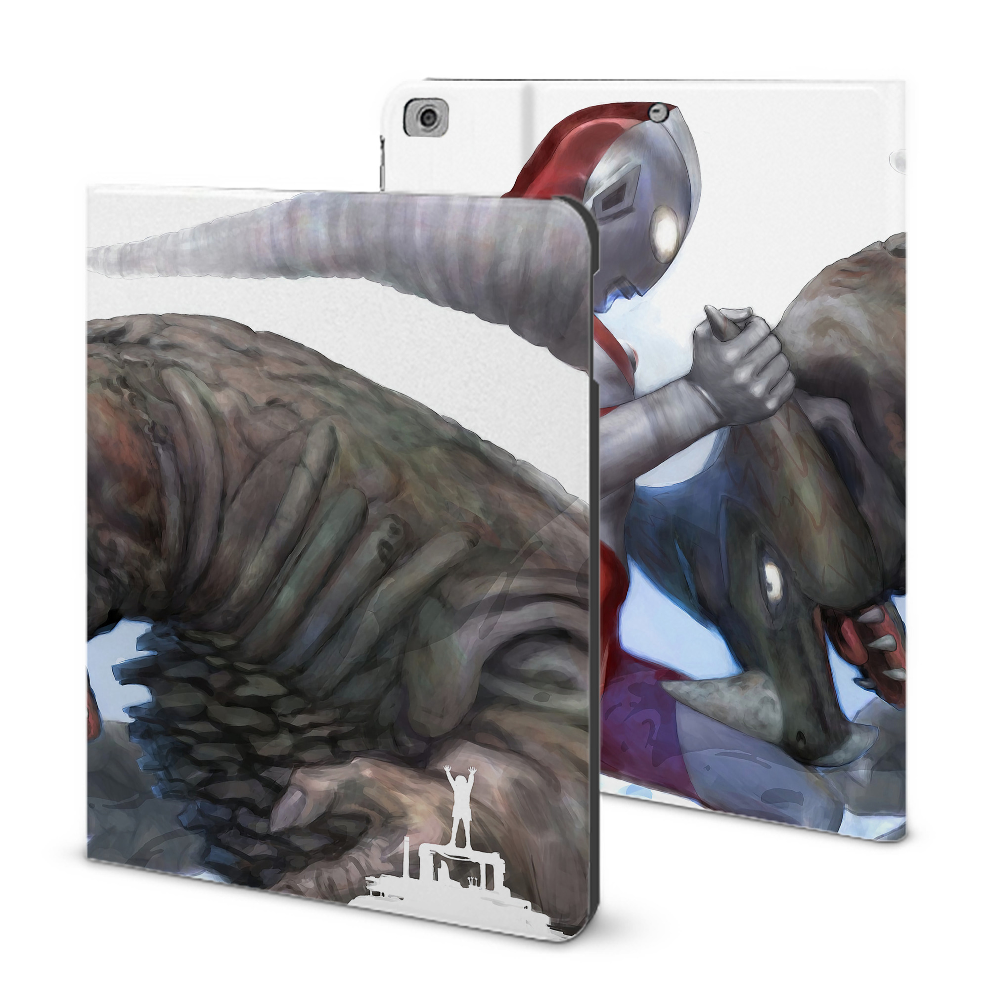 （画像用） ウルトラマン Ultraman IPad ケース ブック型 PUレザー TPU 耐衝撃 軽量 薄型 ペン収納なし 全面保護 IPad 各モデル対応